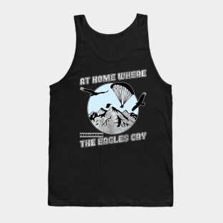 Parahawking, paragliding pilot with bird of prey Tank Top